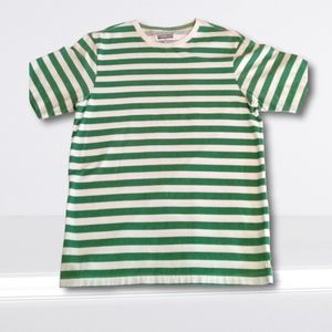 Basic Edition Green/White stripped t-shirt Size small
